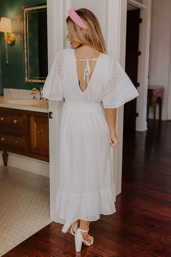 Romantic Bliss Eyelet Midi Dress sold by Impressions product image thumbnail 4