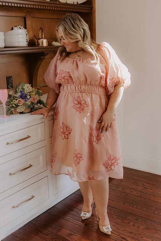 Style A La Mode Embroidered Organza Midi Dress Curves sold by Impressions