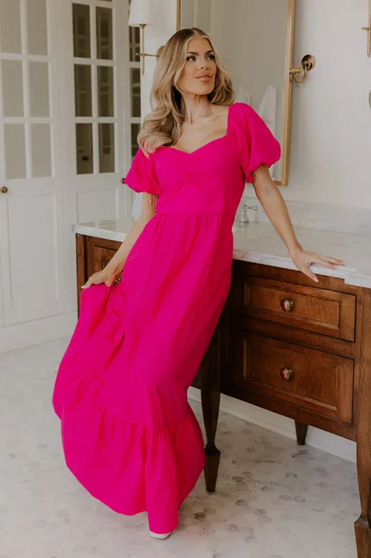 Sweet Serendipity Maxi Dress in Hot Pink sold by Impressions