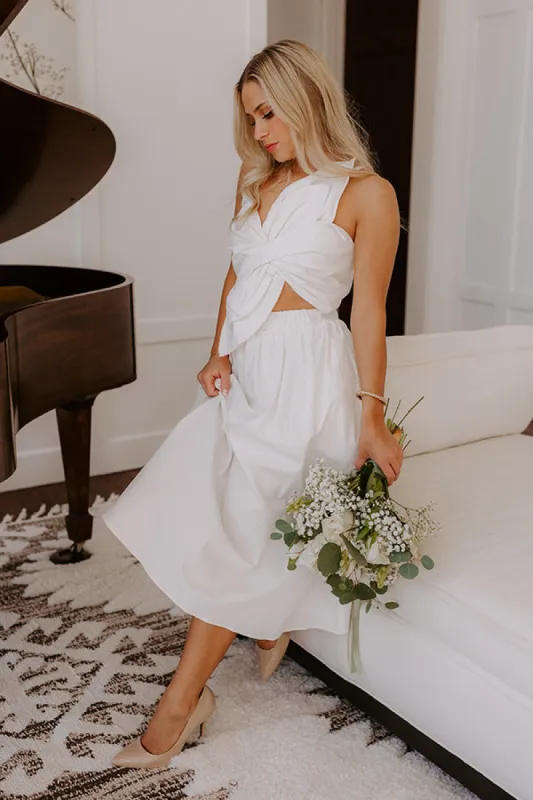 Social Hour Cut Out Midi Dress in Ivory sold by Impressions