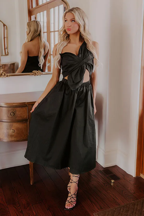 Social Hour Cut Out Midi Dress in Black sold by Impressions product image thumbnail 5