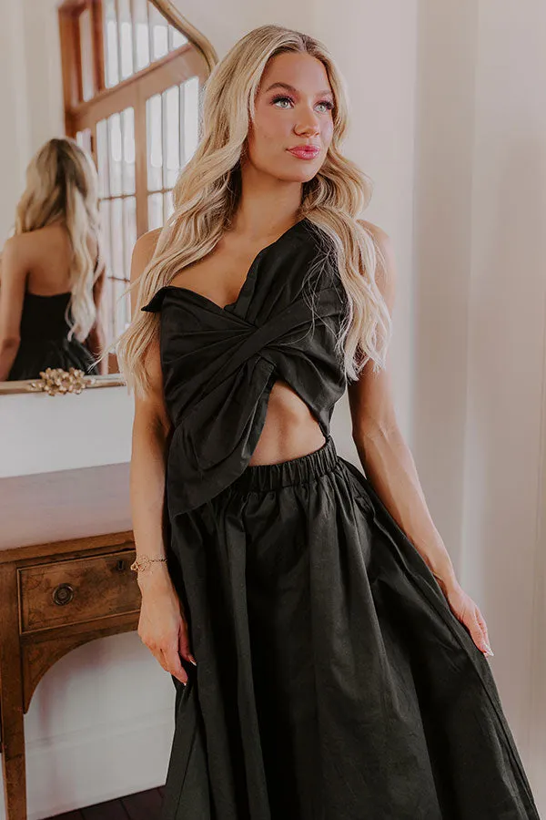 Social Hour Cut Out Midi Dress in Black sold by Impressions product image thumbnail 2