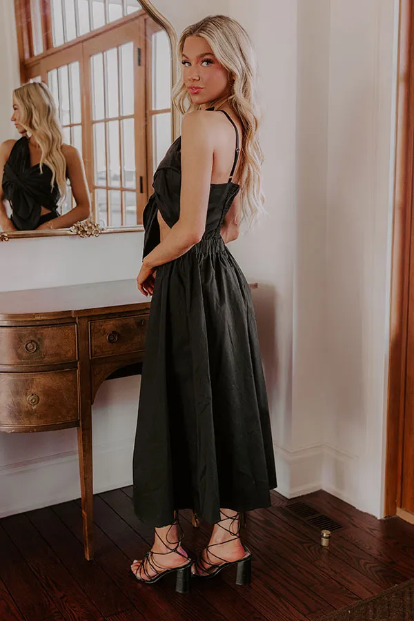 Social Hour Cut Out Midi Dress in Black sold by Impressions product image thumbnail 3