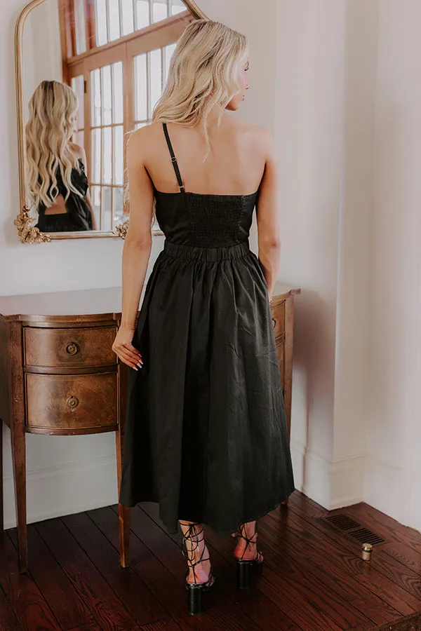 Social Hour Cut Out Midi Dress in Black sold by Impressions product image thumbnail 4