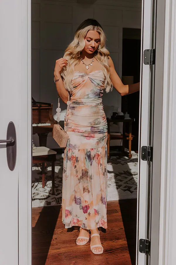 Gala Ready Floral Ruched Maxi Dress sold by Impressions product image thumbnail 4