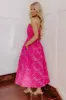 Night At The Gala Jacquard Midi in Hot Pink sold by Impressions