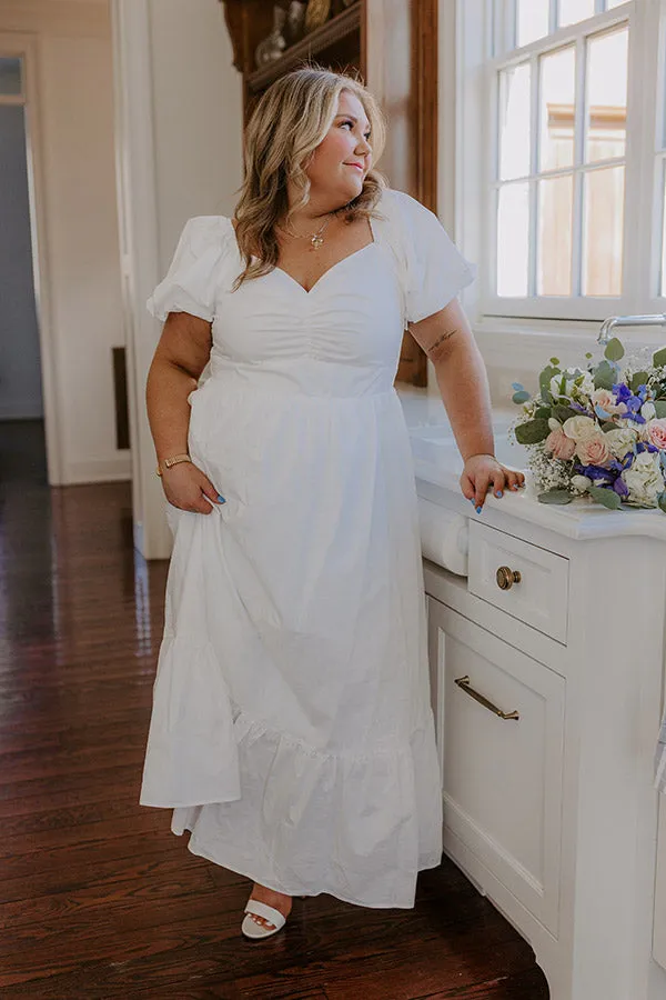 Sweet Serendipity Maxi Dress in White Curves sold by Impressions