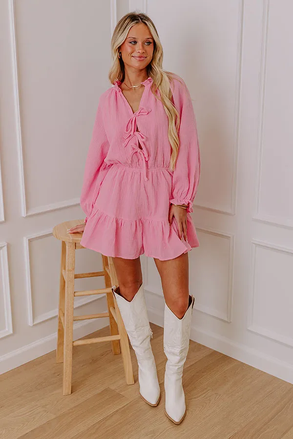 Spring Fling Front Tie Romper in Pink sold by Impressions product image thumbnail 2