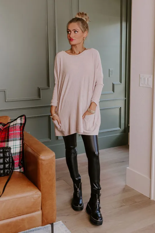 Always Cozy Sweater Top in Birch sold by Impressions