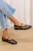 The Violet Mesh Embroidered Flats in Black sold by Impressions
