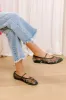The Violet Mesh Embroidered Flats in Black sold by Impressions