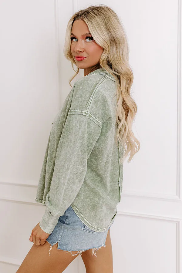 Timeless Classic Mineral Wash Tee in Sage sold by Impressions product image thumbnail 3