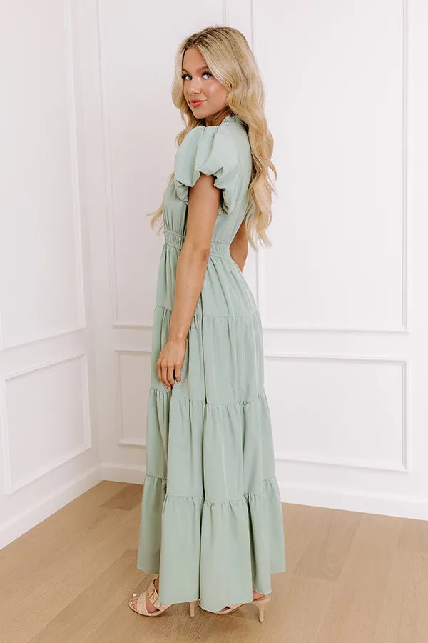 Simply Sweet Maxi Dress in Sage sold by Impressions product image thumbnail 3