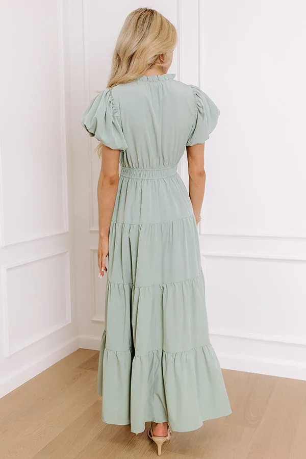 Simply Sweet Maxi Dress in Sage sold by Impressions product image thumbnail 4