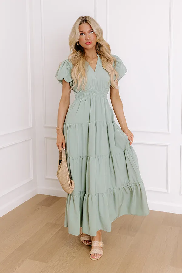 Simply Sweet Maxi Dress in Sage sold by Impressions