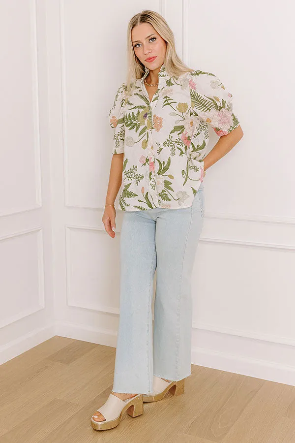 Dreaming Of Dahlias Button Up Top sold by Impressions product image thumbnail 4