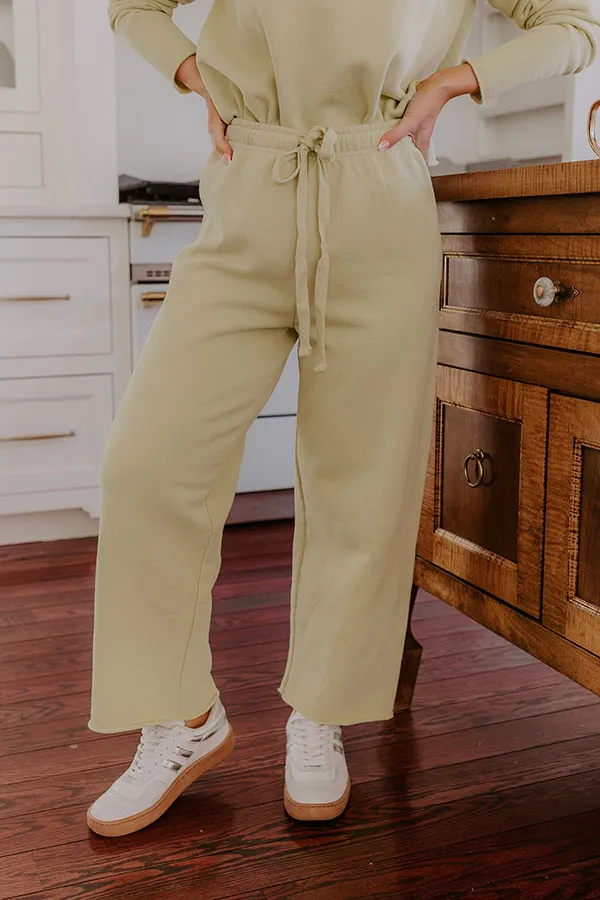 Cozy Cues High Waist Wide Leg Pants in Light Chartreuse sold by Impressions product image thumbnail 2