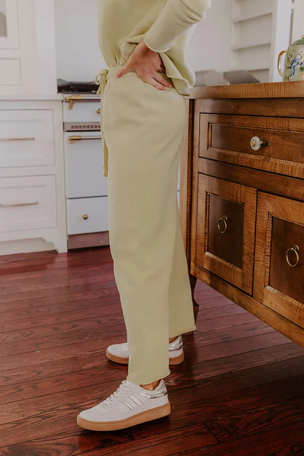 Cozy Cues High Waist Wide Leg Pants in Light Chartreuse sold by Impressions product image thumbnail 3