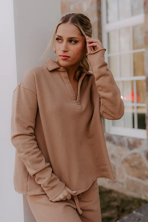 Cozy Cues Sweatshirt in Camel sold by Impressions product image thumbnail 2