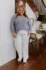 Morning Dew Knit Sweater Top in Periwinkle Curves sold by Impressions
