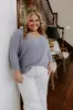 Morning Dew Knit Sweater Top in Periwinkle Curves sold by Impressions