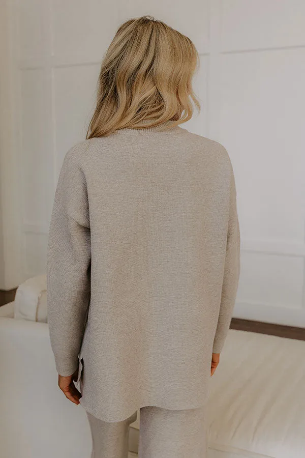 Small Town Bistro Knit Sweater in Warm Taupe sold by Impressions product image thumbnail 4