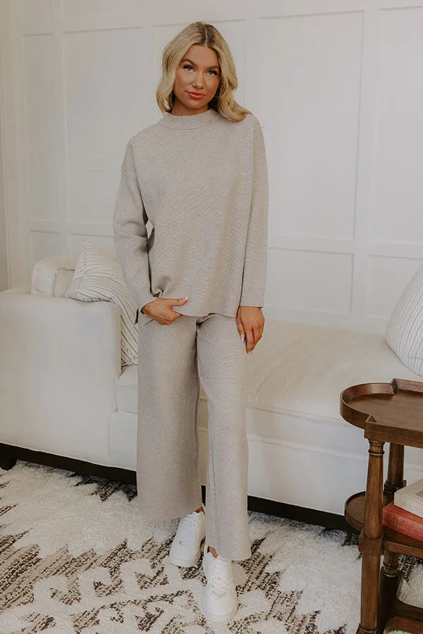 Small Town Bistro Knit Sweater in Warm Taupe sold by Impressions product image thumbnail 2