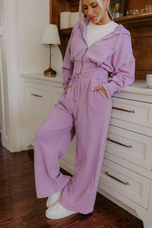 Road Trip Ready High Waist Vintage Wash Pants in Dusty Purple sold by Impressions