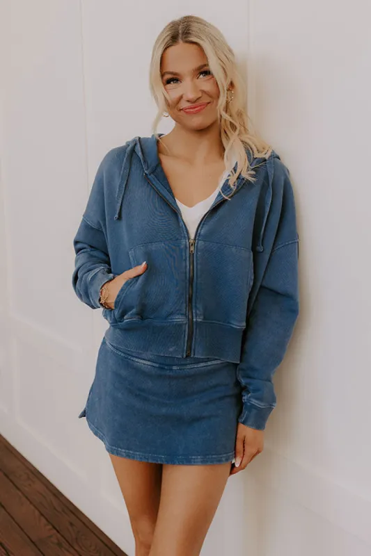 Always On The Go Vintage Wash Sweater in Blue sold by Impressions