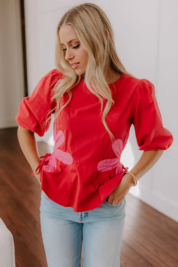 Make A Statement Floral Peplum Top In Red sold by Impressions product image thumbnail 4