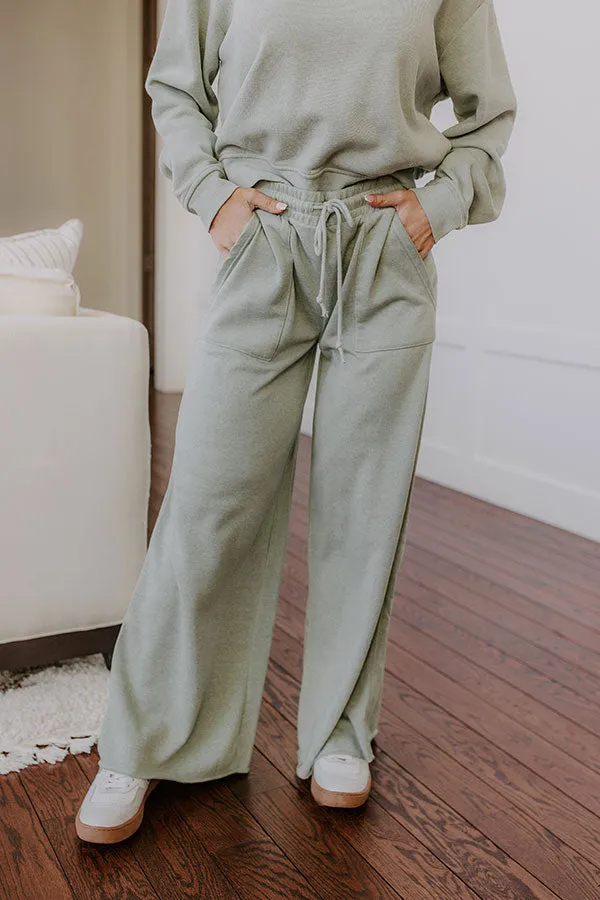 Cozy Lifestyle High Waist Vintage Wash Pants in Sage sold by Impressions product image thumbnail 3