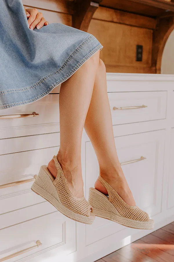 The Vivian Woven Wedge In Tan sold by Impressions