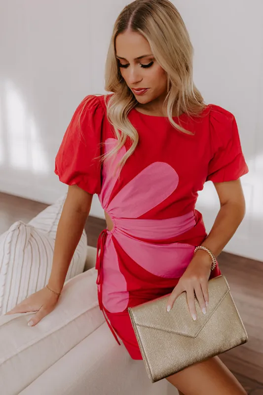 Make A Statement Cut Out Mini Dress in Red sold by Impressions