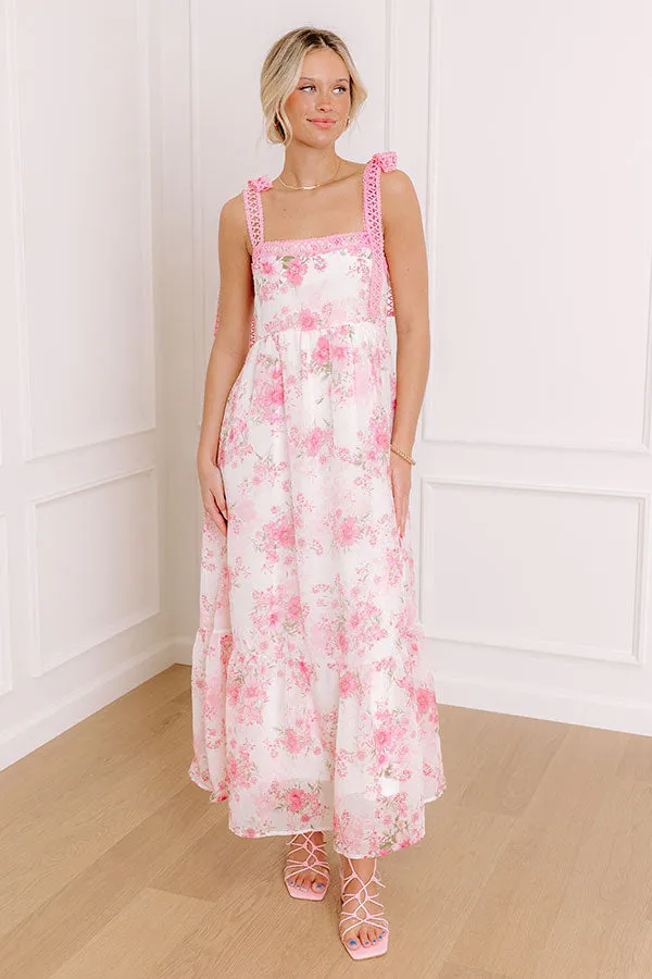 Countryside Estates Floral Maxi Dress in Pink sold by Impressions