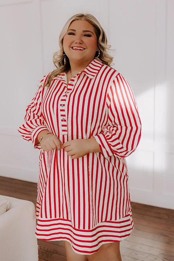 Charleston Charm Stripe Mini Dress in Rose Curves sold by Impressions product image thumbnail 5