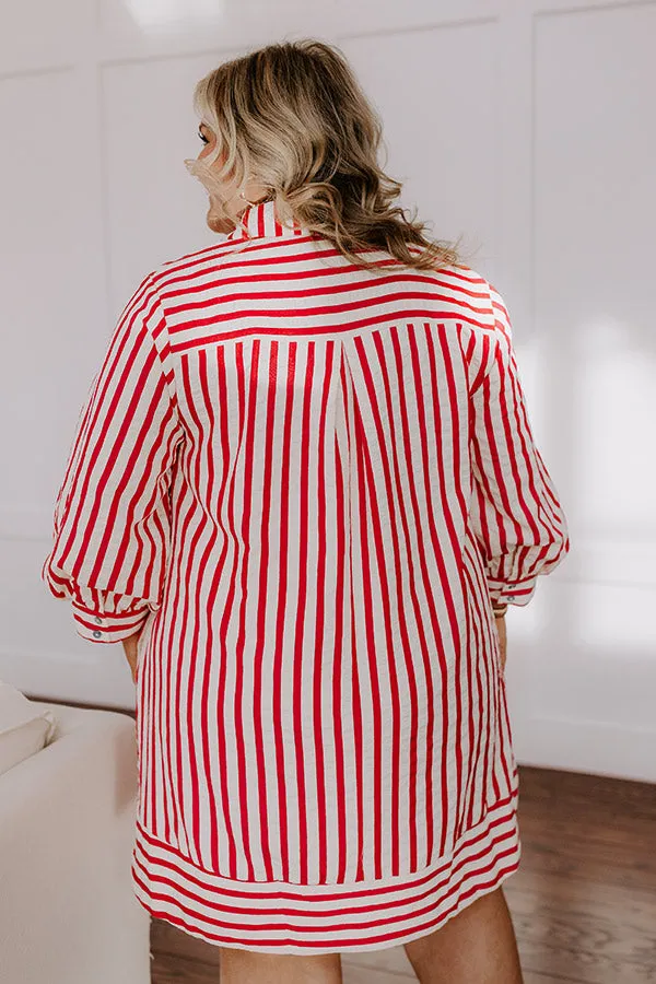 Charleston Charm Stripe Mini Dress in Rose Curves sold by Impressions product image thumbnail 4