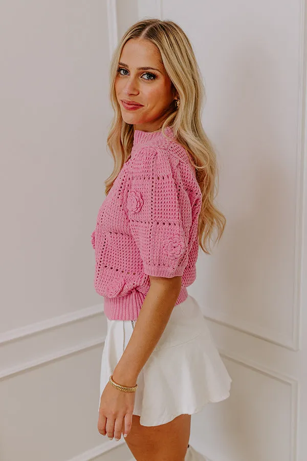 Smiles and Sunshine Knit Top in Pink sold by Impressions product image thumbnail 5