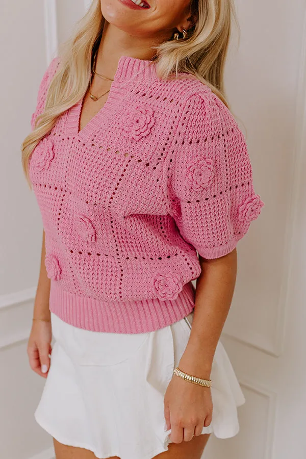 Smiles and Sunshine Knit Top in Pink sold by Impressions product image thumbnail 3