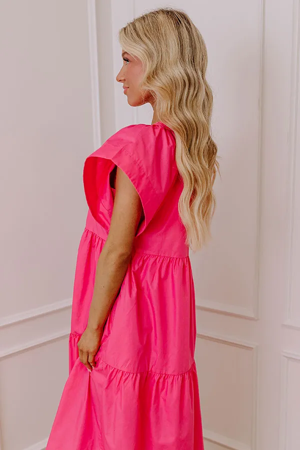 Subtle Charm Button Down Midi Dress in Pink sold by Impressions product image thumbnail 3