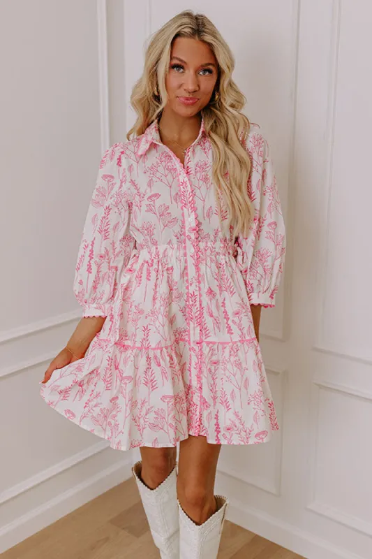 Memory Lane Floral Mini Dress in Pink made by Impressions