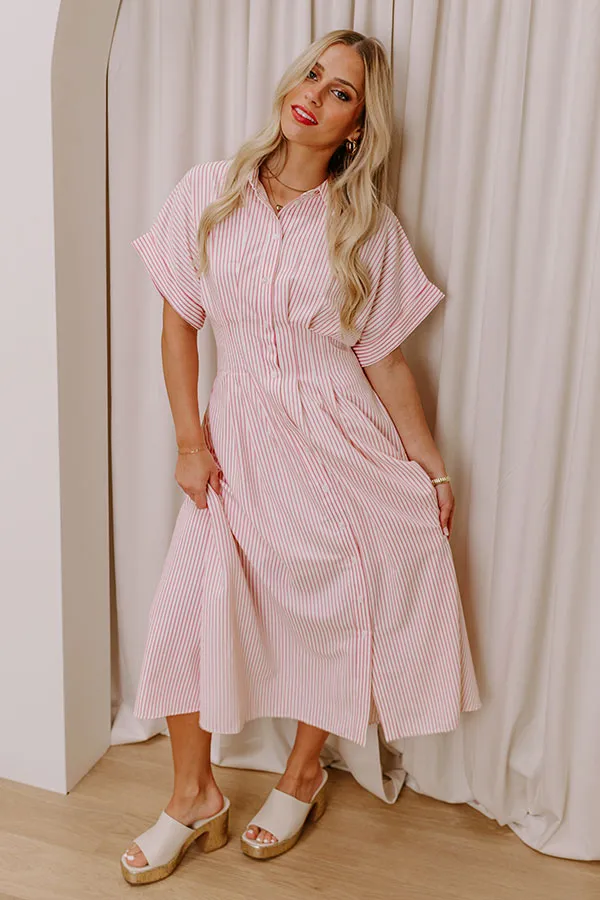 Sunlit Stroll Stripe Maxi Dress in Pink sold by Impressions
