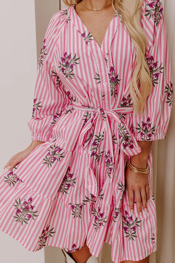 Kind Glance Stripe Mini Dress in Pink sold by Impressions product image thumbnail 4