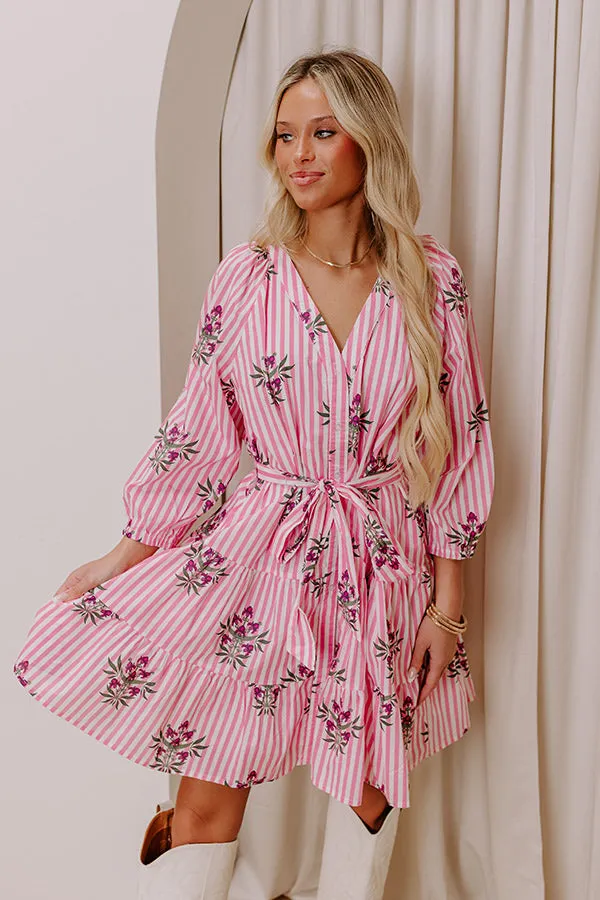 Kind Glance Stripe Mini Dress in Pink sold by Impressions