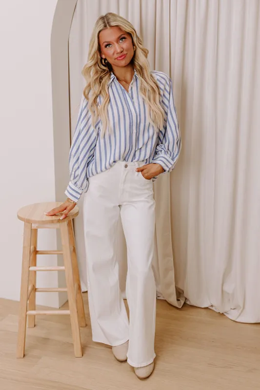 JUST USA Carley High Waist Wide Leg Jean in White sold by Impressions