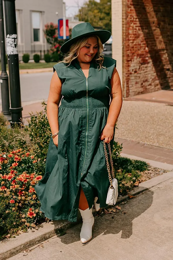 Chic Ensemble Midi Dress in Hunter Green Curves sold by Impressions product image thumbnail 4