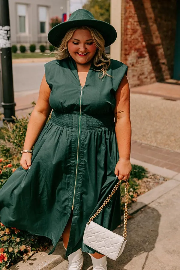 Chic Ensemble Midi Dress in Hunter Green Curves sold by Impressions product image thumbnail 2