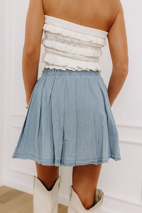 The Gabriela High Waist Denim Skort in Light Wash sold by Impressions product image thumbnail 2