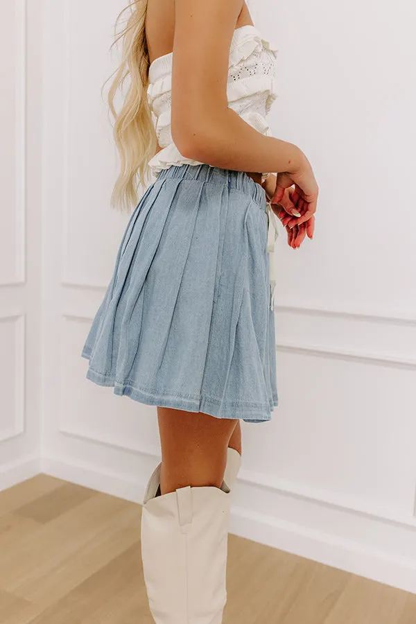 The Gabriela High Waist Denim Skort in Light Wash sold by Impressions product image thumbnail 4