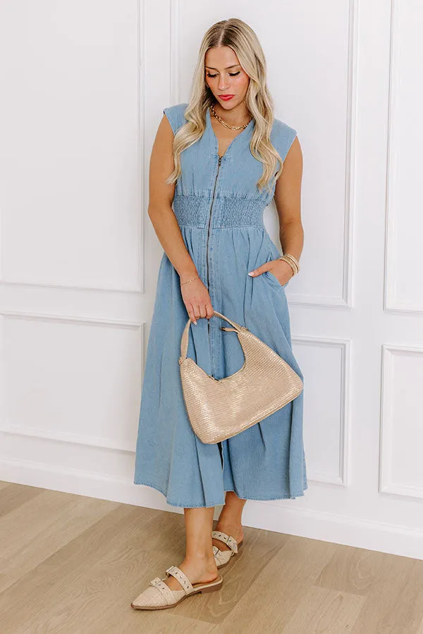 Downtown Daze Denim Midi Dress sold by Impressions