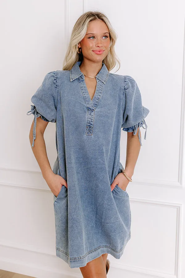 Bistro Hangout Denim Mini Dress sold by Impressions product image thumbnail 4